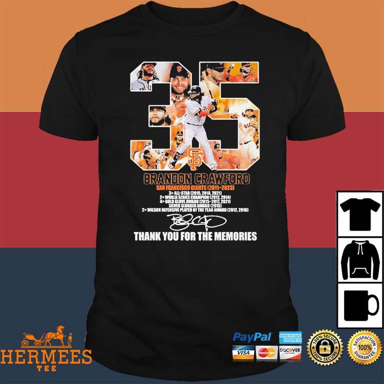 Brandon Crawford Number 35 San Francisco Giants Black Baseball Jersey - T- shirts Low Price
