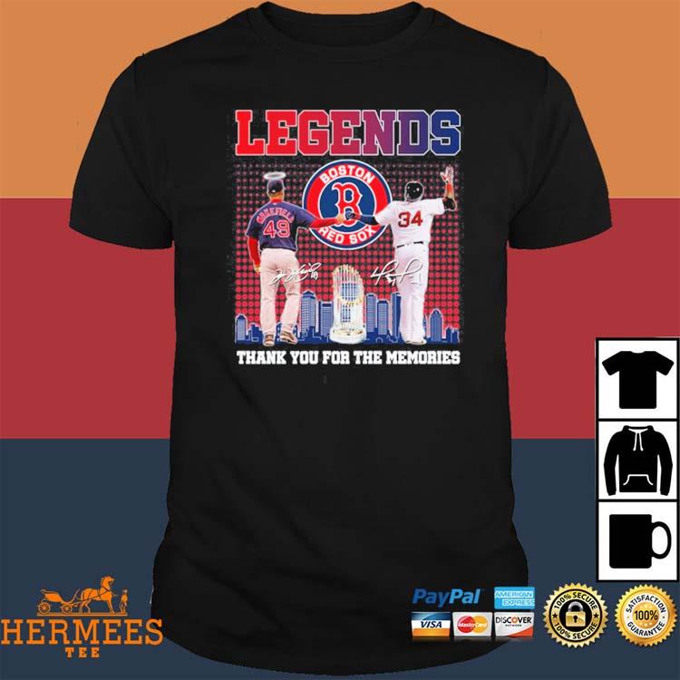Boston Red Sox World Series Legends Thank You for the memories signatures  shirt, hoodie, longsleeve, sweatshirt, v-neck tee