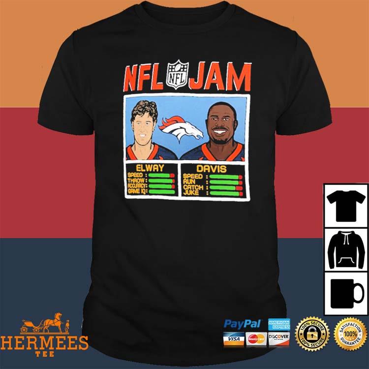 Denver Broncos Terrell Davis T-Shirt from Homage. | Officially Licensed Vintage NFL Apparel from Homage Pro Shop.